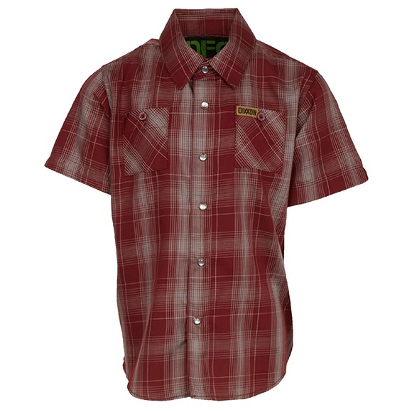 NWT Dixxon Plaid‎ Short Sleeve Shirt Boys S - Picture 1 of 6